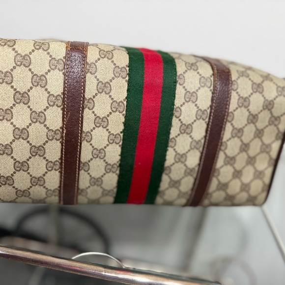 Gucci Cream and Brown Boston Bag with Iconic Design - Picture 10 of 16
